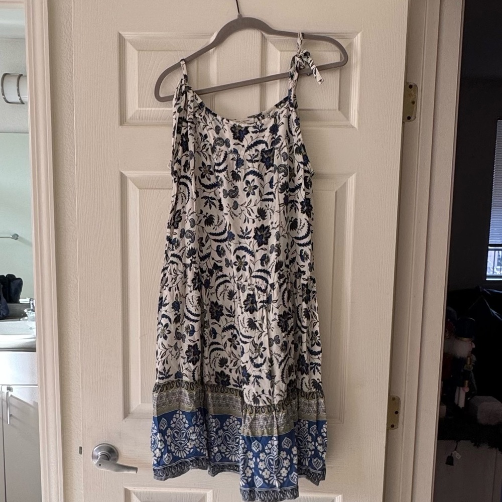 Beach Lunch Lounge Women's Blue and White Floral Dress